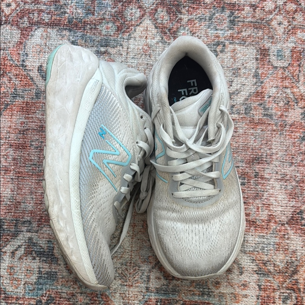 New Balance Gray Athletic Running Shoes with Mesh Upper